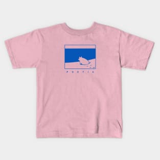 Poetic mood, a pig on the beach Kids T-Shirt